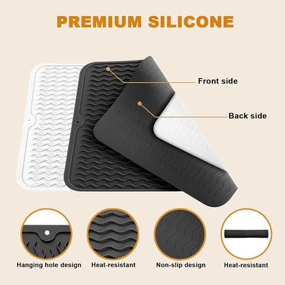 2 Pack Large Curling Irons Mat, Silicone Heat Resistant Portable Travel Mat - Image 3