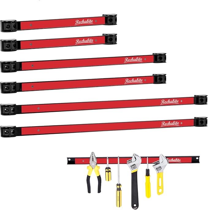 12" 18" 24" Magnetic Tool Holder Strip, Metal Tool Organizer Rack by RechabiteMagneticTools
