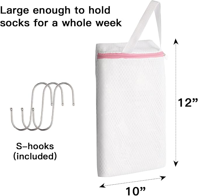 3 PACK Hanging Mesh Laundry Bags - Image 2