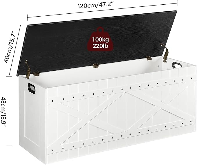 MAHANCRIS 47.2" Storage Chest, Extra Large Toy Box - Image 2
