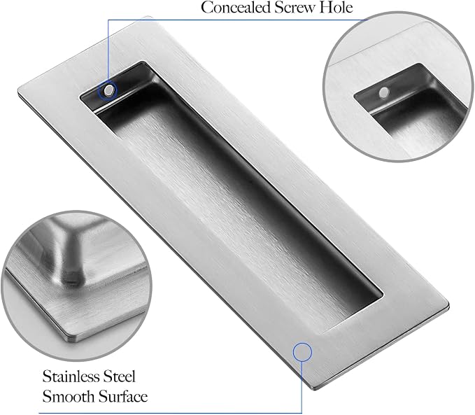 Ravinte Sliding Closet Door Handles Flush Pulls Recessed Finger Pulls - Image 4