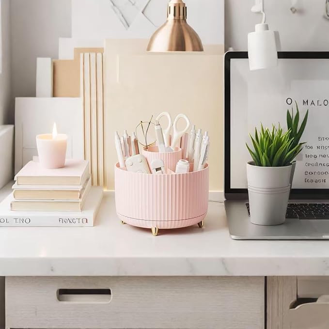 360 Degree Rotating Desktop Organizer, Makeup Brushes, Desktop Stationery - Image 4