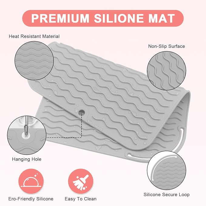 Plus Size Silicone Heat Resistant Mat, Portable Travel Hot Tools Pad Cover - Image 3