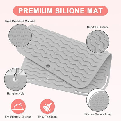 Plus Size Silicone Heat Resistant Mat, Portable Travel Hot Tools Pad Cover - Image 3