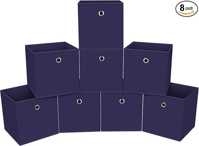 Foldable Storage Cubes Bins, 11 Inch Cloth Storage Cube Fabric Storage Box by NieEnjoy