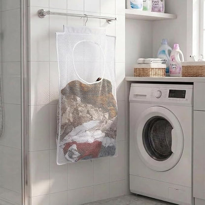 ALYER Breathable Mesh Laundry Hamper, Foldable Hanging Closet Storage Basket - Image 5