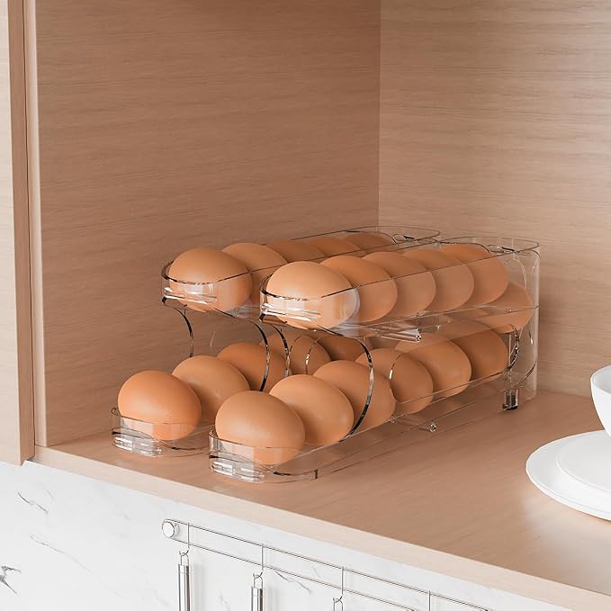 Sotfamily Egg Holder for Fridge, FIFO Egg Roller for Eggs 12 Count, Dispenser - Image 7