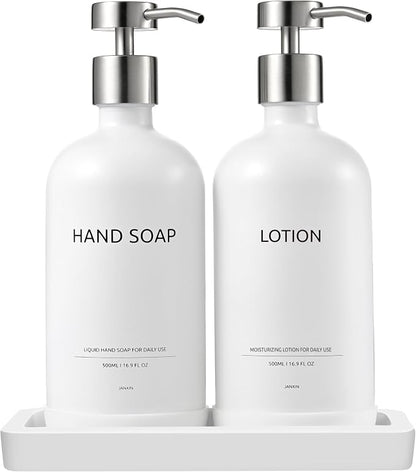 Glass Kitchen Soap Dispenser Set by Janxinmakeyouloveyourhome