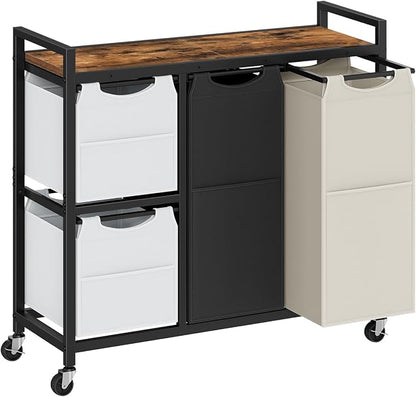 HOOBRO Laundry Sorter with 4 Section, 39 Gal. Laundry Hamper with Wheels by HOOBRO