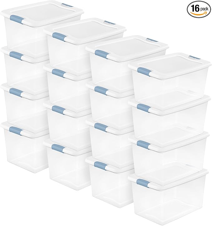 Sterilite 16-Pack Latching Box, 64 Quart by Sterilite