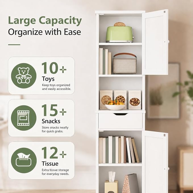 Walsunny Tall Bathroom Storage Cabinet - Image 3