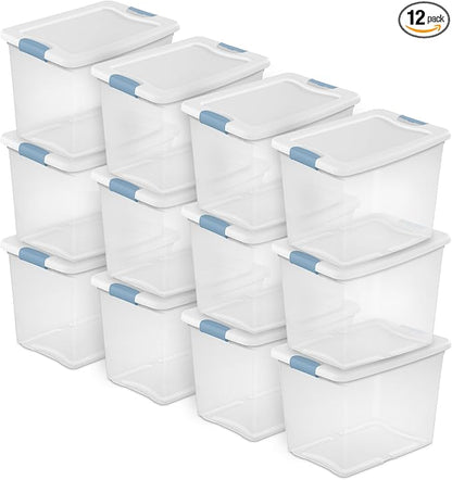 Sterilite 12-Pack Latching Box, Under Bed Storage Bins by Sterilite