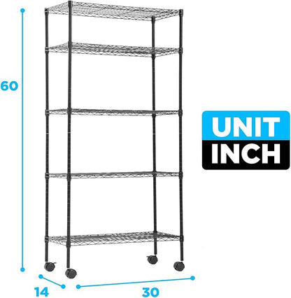 30" L×14" W×60" H Wire Shelving Unit Metal Shelf - Image 2