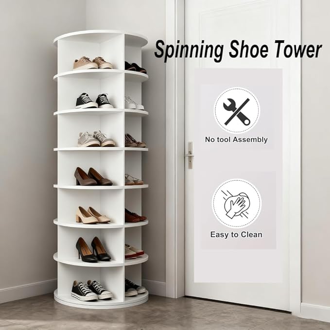Shoe Organizer 7-Tier Spinning Shoe Rack - Image 3