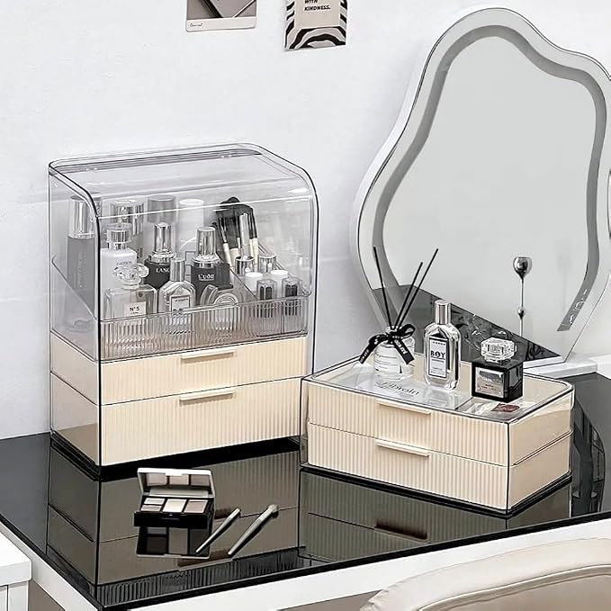Makeup Storage Organizer Box Large Cosmetic Display Cases Dustproof and - Image 5