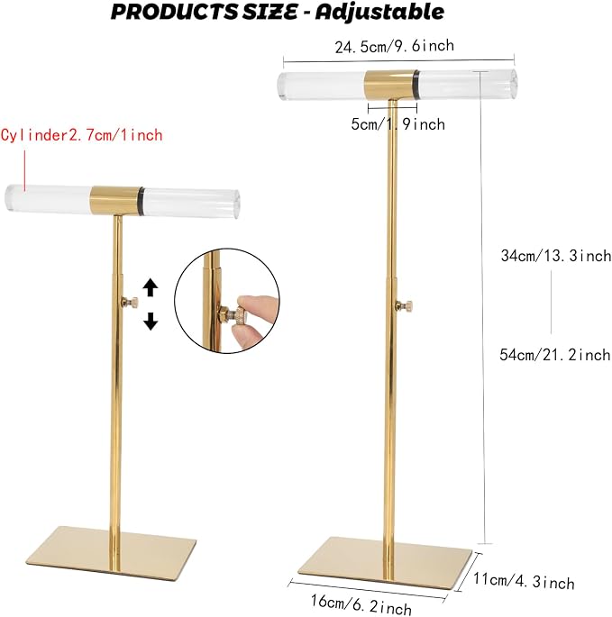 Jewelry Display Stand 2 Packs Stainless Steel Purse Display Stand Acrylic - Image 2