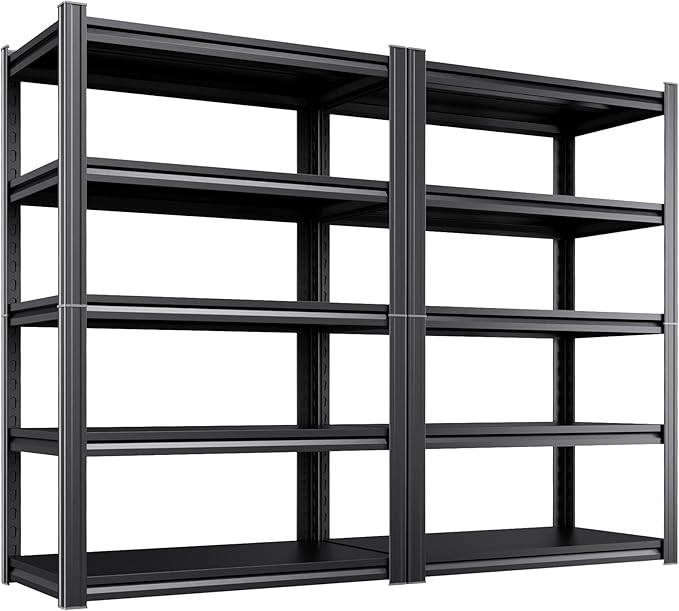 Set of 2 Garage Shelving Heavy Duty Storage Shelves, Metal Adjustable Shelving by AOAORGG