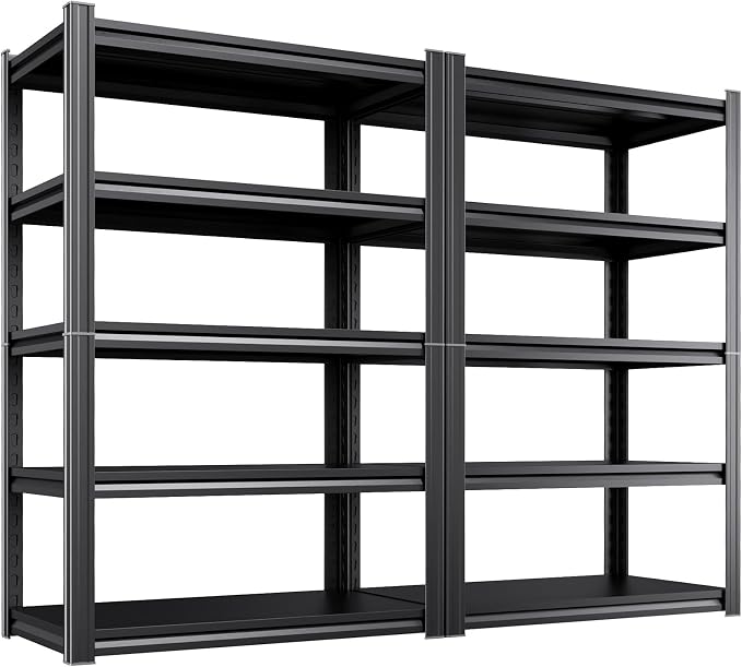 Metal Garage Shelving 5 Tier Storage Shelves, Utility Steel Shelf 2 Pack by CreatingaComfortableLiving