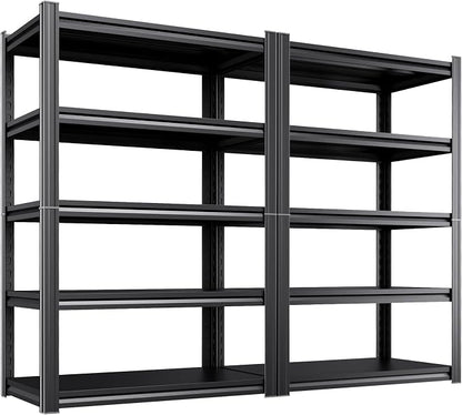 Metal Garage Shelving 5 Tier Storage Shelves, Utility Steel Shelf 2 Pack by CreatingaComfortableLiving