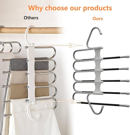 Upgrade Azeroth Pants Hangers 4 Pack Space Saving S-Type Stainless Steel - Image 5