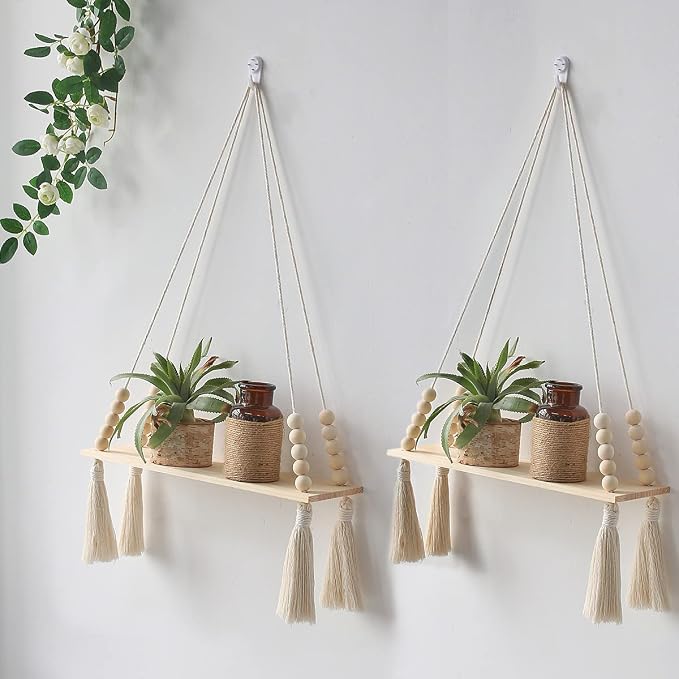 Artilady 2 Pack Wooden Wall Hanging Shelves by Artilady