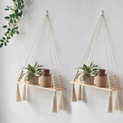 Artilady 2 Pack Wooden Wall Hanging Shelves by Artilady