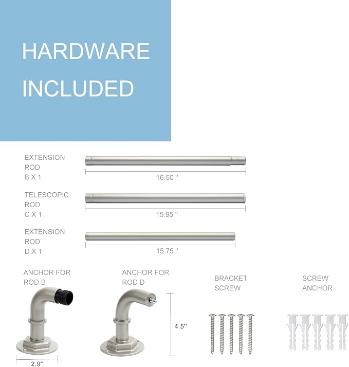 Byondeth Curtain Rods for Windows 16 to 45 Inches Adjustable Blackout Wrap - Image 6