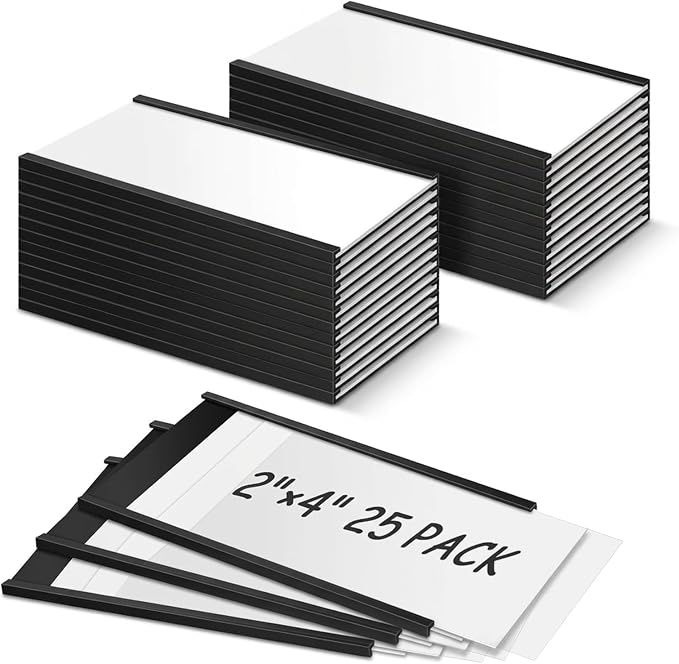 TOTiyea C Channel Magnetic Label Holders 2" x 4" 25 Pack by TOTiyea