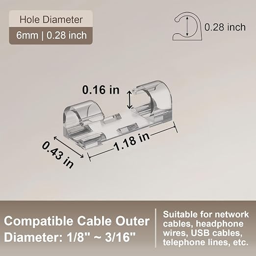 40PCS Strong Adhesive Cable Clips Clear, Premium Wire Holders - Image 3
