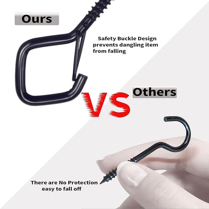 100 PCS Black Eye Screw Hooks for Hanging Heavy Duty - Image 6