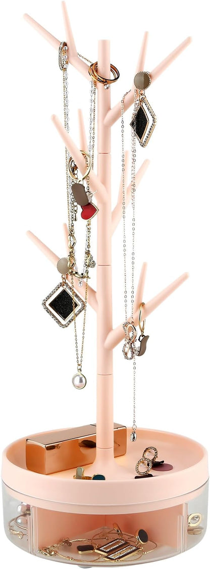 Branch Jewelry Rack With Rotatable Base and Storage Box Tree Tower Rack Hanging by Half+Room