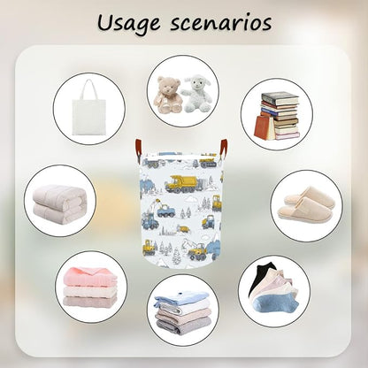 Laundry Baskets 15.7x19.7 Inch Construction Truck Mountain Scene Design - Image 4