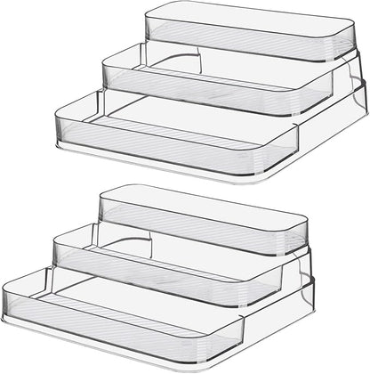 2pcs Acrylic Rack, No Assembly Clear 3 Tier Condiment Bottle Shelf Vanity by Zilphoba