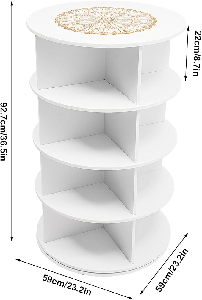 4 Tier Rotating Shoe Rack Tower, Space-Saving Stackable Narrow Shoe Storage - Image 2