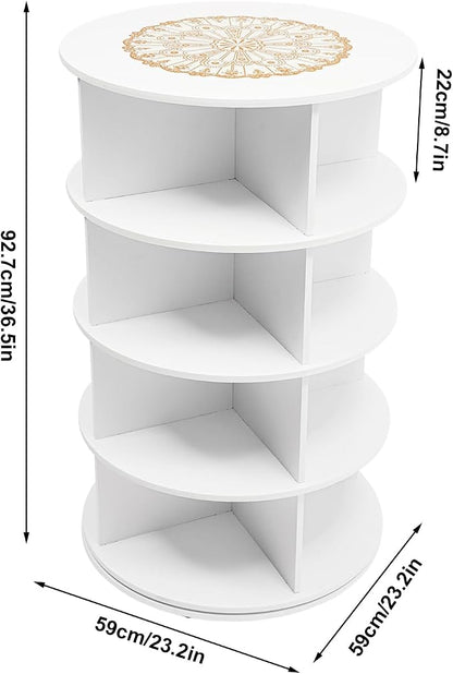 4 Tier Rotating Shoe Rack Tower, Space-Saving Stackable Narrow Shoe Storage - Image 2
