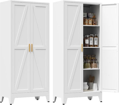 61" Tall Metal Pantry Cabinet, Kitchen Storage Cabinet by Unknown