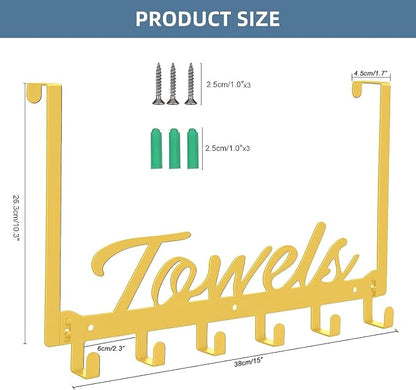 Azmoncy Over The Door Hooks, Towel Hook Towel Rack - Image 2