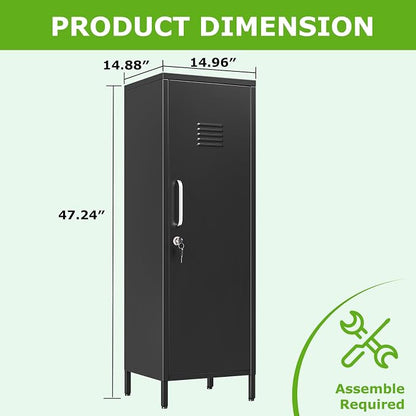 PAOFIN 47" Metal Storage Locker, Lockable Employees Metal Locker - Image 3
