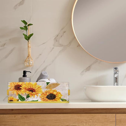Sunflower Bright Letters Bathroom Storage Basket, Foldable - Image 6