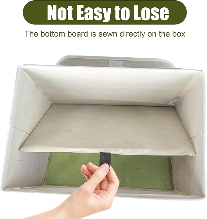 Large 22 Quart Linen Fabric Foldable Storage Bin Cube Organizer Basket - Image 4