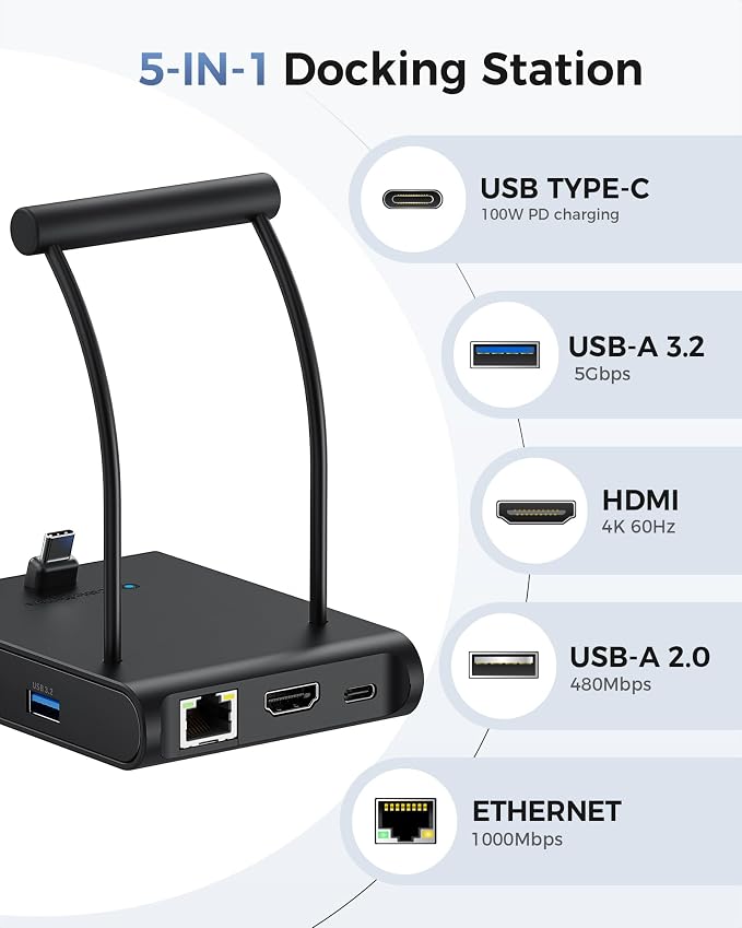 Cable Matters 5-in-1 iPhone 16/15 USB C Hub, 4K@60Hz HDMI | iPad Docking Stand - Image 3