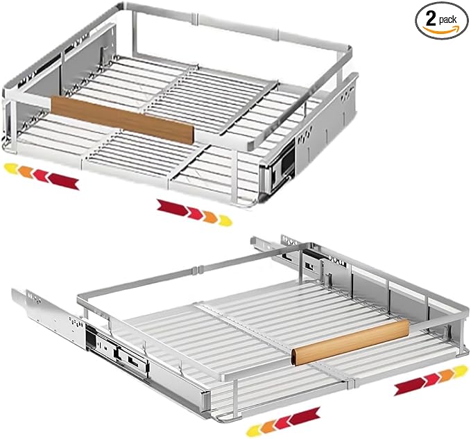 2 Pack Expandable Pull Out Cabinet Organizer，Side Mounting by Unknown