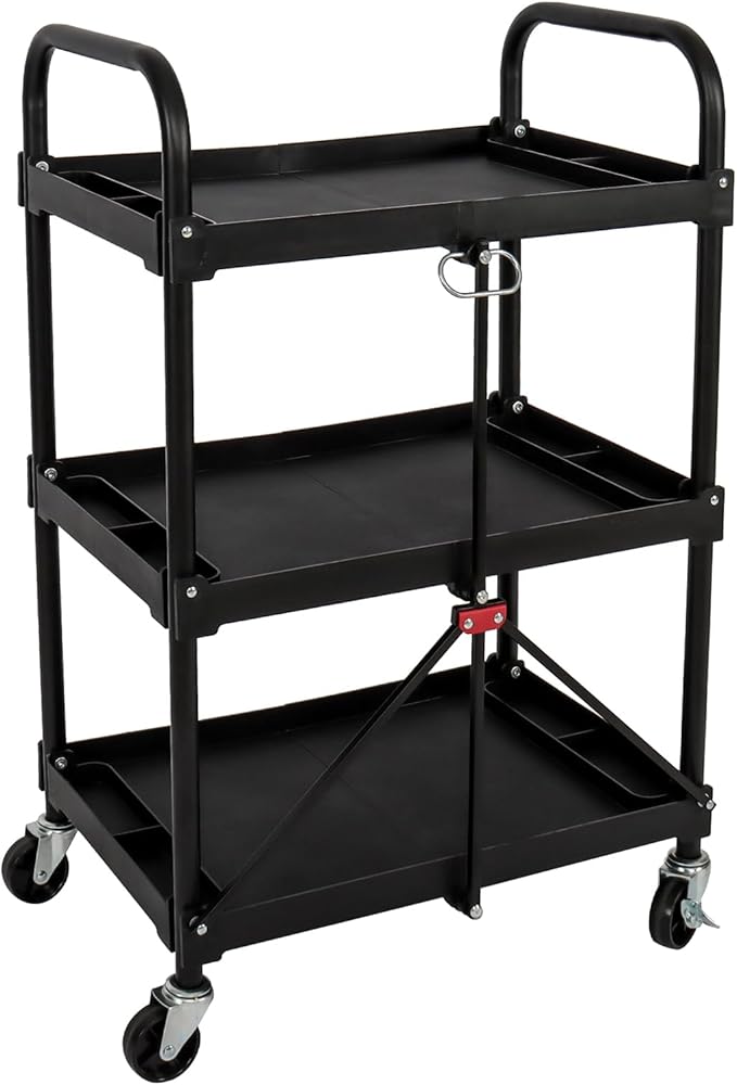 Collapsible Service Cart, Folding Utility Cart - Image 2