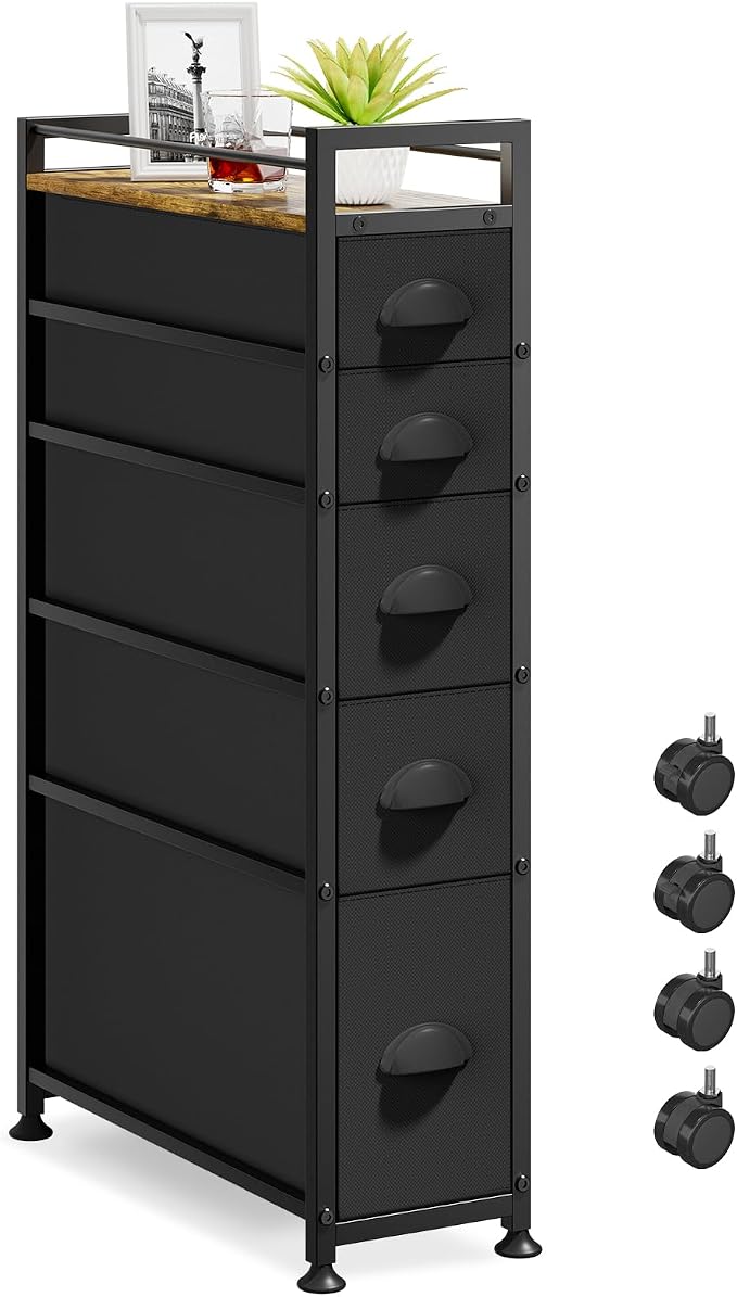 LASZOLA Narrow Cabinet Slim Storage Cart by LASZOLA