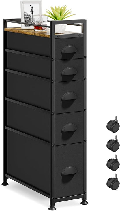 LASZOLA Narrow Cabinet Slim Storage Cart by LASZOLA
