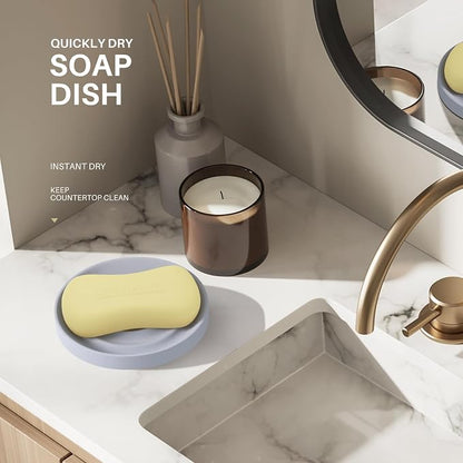 Diatomite Soap Dish Holder, Water Absorbent Stone Soap Dish, Quick Dry Stone - Image 5