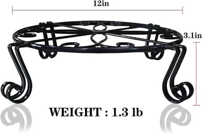2 Pack 12"x3.1" Black Plant Stand - Image 3