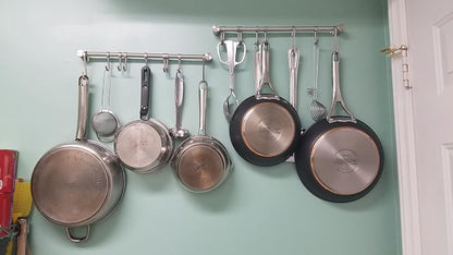 Audmore Kitchen Utensil Rack 2 Pack, 15.6 Inch Pots and Pans Hanging Rack Wall - Image 4