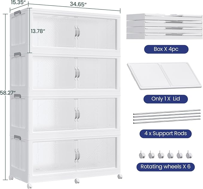 960QT Extra Large Stackable Storage Bins - Image 2