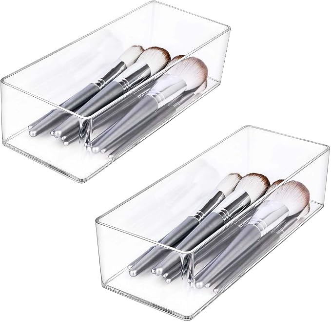 JessLab Acrylic Organizer, 2PK Cube Sections Makeup Organizer - Image 2